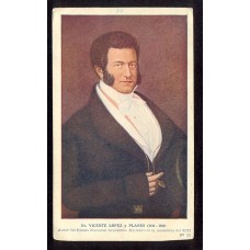 CENTENARIO 1810 - 1910 PATRIOTICA ANTIGUA TARJETA POSTAL VICENTE LOPEZ Y PLANES